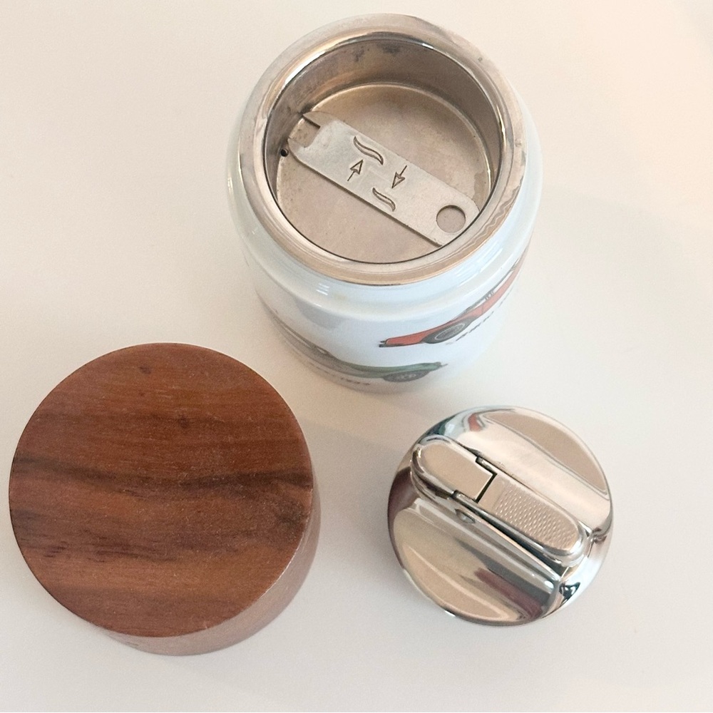 VTG BMW Germany Porcelain Tabletop Empty Lighter Cigarette Jar Automobiles READ! - Picture 5 of 15